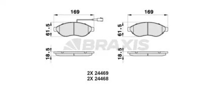 Комплект тормозных колодок BRAXIS AB0042