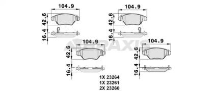 Комплект тормозных колодок BRAXIS AB0043