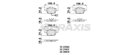 Комплект тормозных колодок BRAXIS AB0049