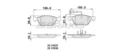 Комплект тормозных колодок BRAXIS AB0050