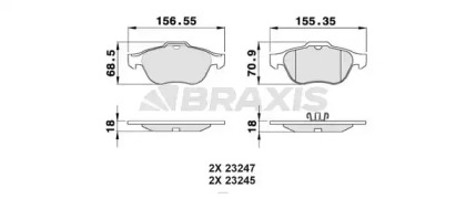 Комплект тормозных колодок BRAXIS AB0061