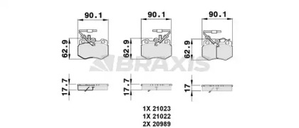 Комплект тормозных колодок BRAXIS AB0062