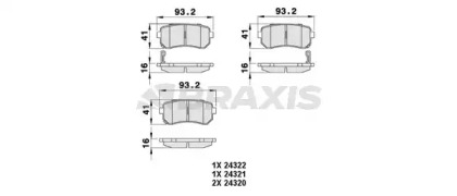 Комплект тормозных колодок BRAXIS AB0065