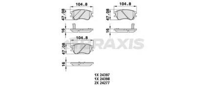 Комплект тормозных колодок BRAXIS AB0066