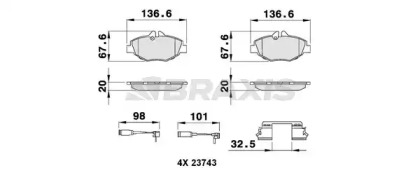 Комплект тормозных колодок BRAXIS AB0073