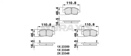 Комплект тормозных колодок BRAXIS AB0077