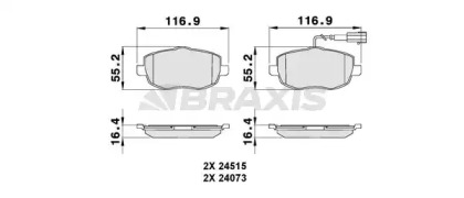 Комплект тормозных колодок BRAXIS AB0078