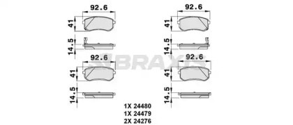 Комплект тормозных колодок BRAXIS AB0084
