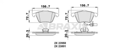 Комплект тормозных колодок BRAXIS AB0087