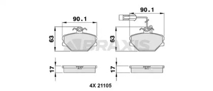 Комплект тормозных колодок BRAXIS AB0088