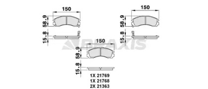 Комплект тормозных колодок BRAXIS AB0090