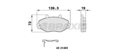 Комплект тормозных колодок BRAXIS AB0096