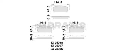 Комплект тормозных колодок BRAXIS AB0100