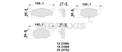 Комплект тормозных колодок BRAXIS AB0102