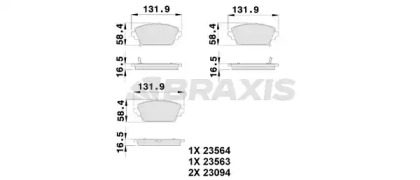 Комплект тормозных колодок BRAXIS AB0106