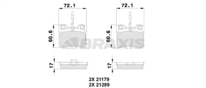 Комплект тормозных колодок BRAXIS AB0108