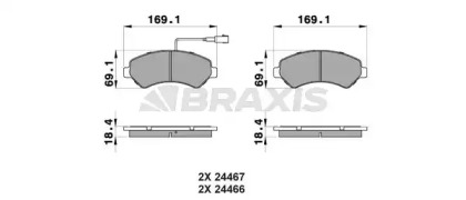 Комплект тормозных колодок BRAXIS AB0111