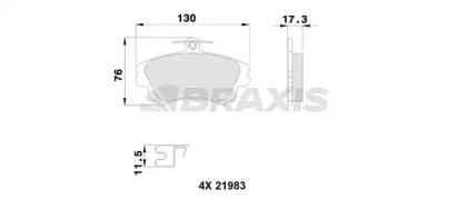 Комплект тормозных колодок BRAXIS AB0112