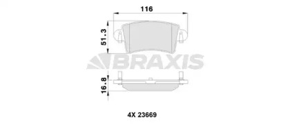 Комплект тормозных колодок BRAXIS AB0113