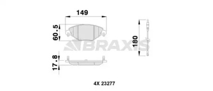 Комплект тормозных колодок BRAXIS AB0114