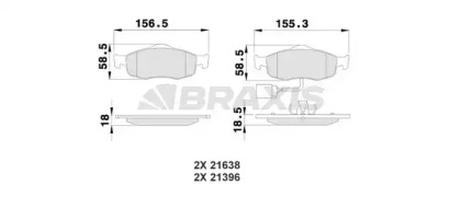 Комплект тормозных колодок BRAXIS AB0116