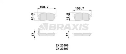 Комплект тормозных колодок BRAXIS AB0117