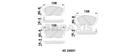 Комплект тормозных колодок BRAXIS AB0123