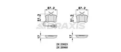 Комплект тормозных колодок BRAXIS AB0133