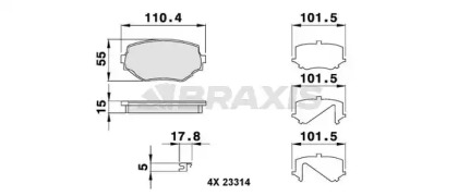 Комплект тормозных колодок BRAXIS AB0134