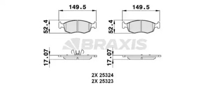 Комплект тормозных колодок BRAXIS AB0135