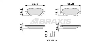 Комплект тормозных колодок BRAXIS AB0136