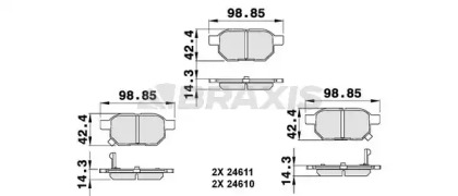 Комплект тормозных колодок BRAXIS AB0138