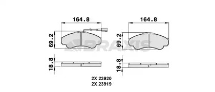 Комплект тормозных колодок BRAXIS AB0141