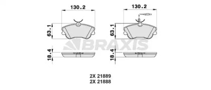 Комплект тормозных колодок BRAXIS AB0143