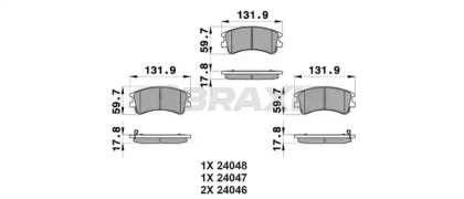 Комплект тормозных колодок BRAXIS AB0145