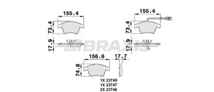 Комплект тормозных колодок, дисковый тормоз BRAXIS AB0148