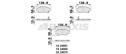 Комплект тормозных колодок BRAXIS AB0150