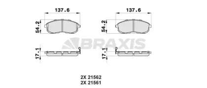 Комплект тормозных колодок BRAXIS AB0154