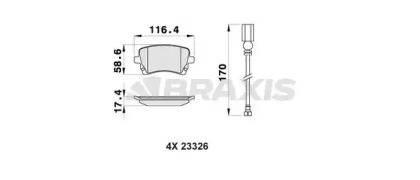 Комплект тормозных колодок, дисковый тормоз BRAXIS AB0159