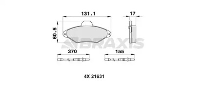 Комплект тормозных колодок BRAXIS AB0160