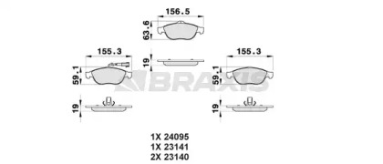 Комплект тормозных колодок BRAXIS AB0161