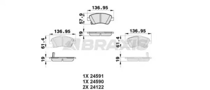 Комплект тормозных колодок BRAXIS AB0163