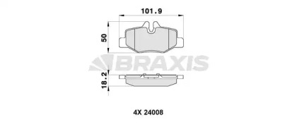 Комплект тормозных колодок BRAXIS AB0164