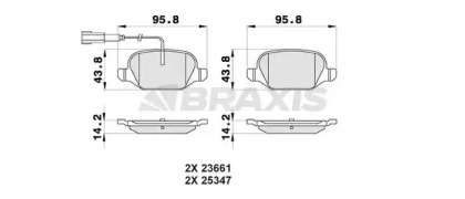 Комплект тормозных колодок BRAXIS AB0165