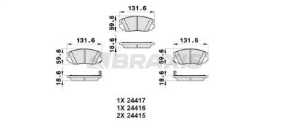 Комплект тормозных колодок BRAXIS AB0167