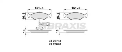 Комплект тормозных колодок BRAXIS AB0169