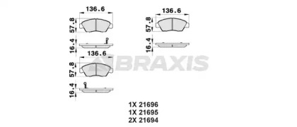 Комплект тормозных колодок BRAXIS AB0170