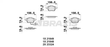 Комплект тормозных колодок BRAXIS AB0171