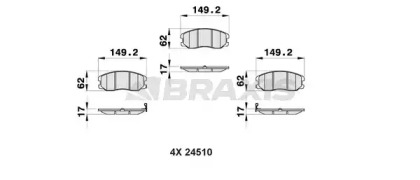 Комплект тормозных колодок BRAXIS AB0172