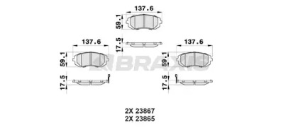 Комплект тормозных колодок BRAXIS AB0173